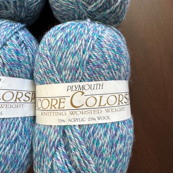 Set of 4 Skeins of Plymouth Encore Colors Knitting Worsted Weight Yarn Blue - Picture 2 of 8